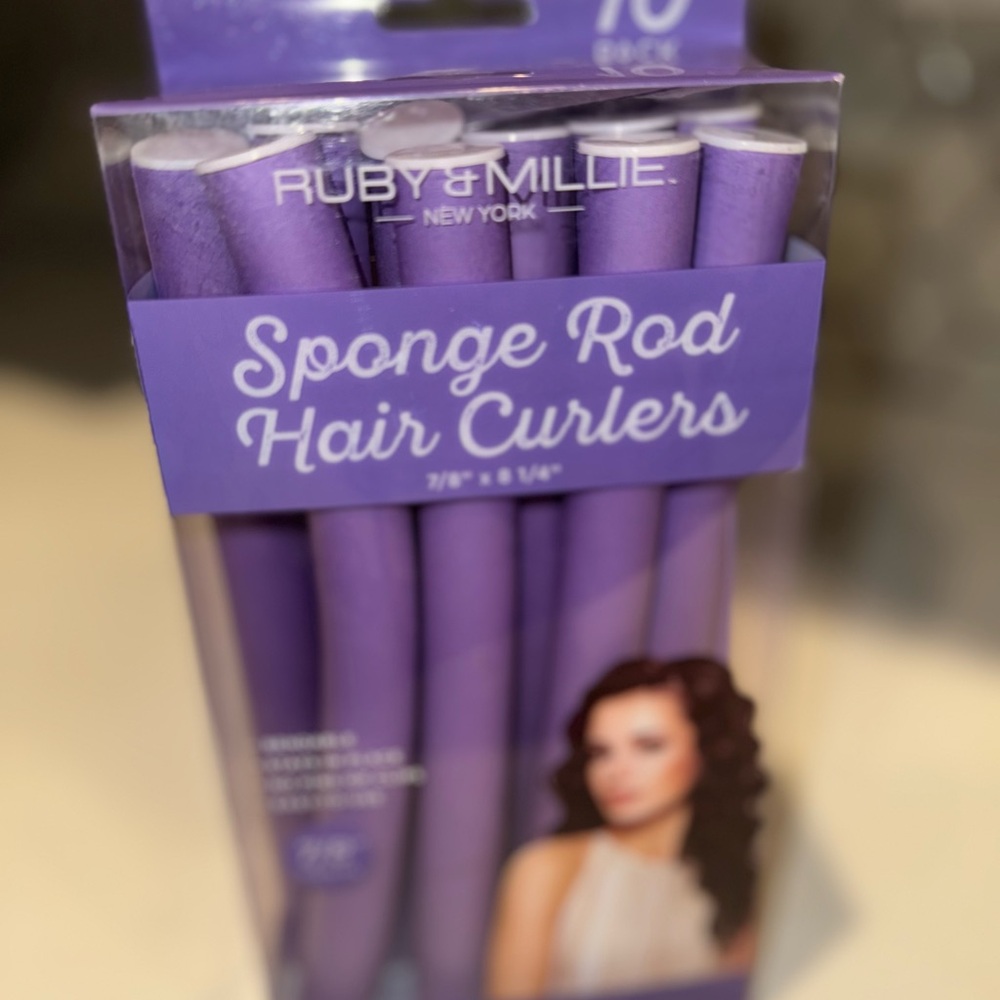 Purple Sponge Rod Hair Curlers